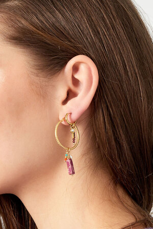 Earrings charm party - gold/pink h5 Picture3